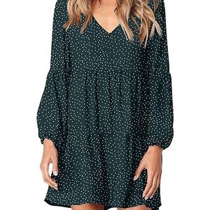 New Misslook Vneck Long sleeve tunic short dress